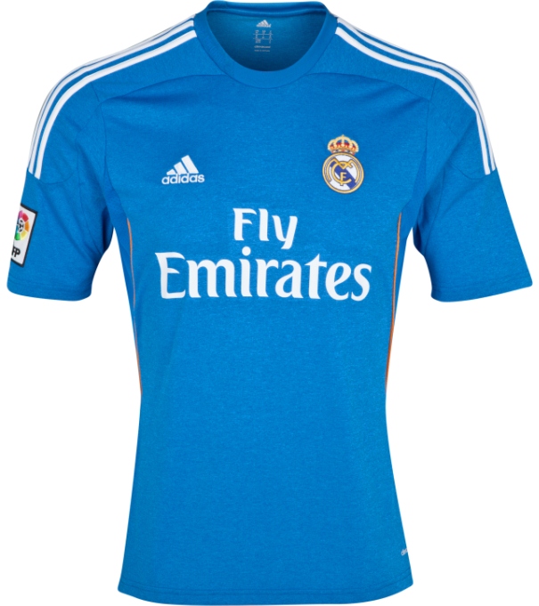 13-14 Real Madrid #4 Sergio Ramos Away Blue Soccer Jersey Shirt - Click Image to Close